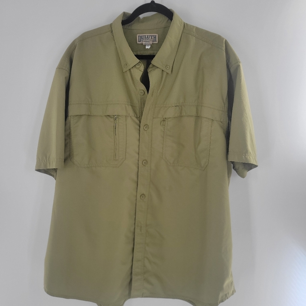 Duluth Trading Company Green Short Sleeve Shirt‎ XXL